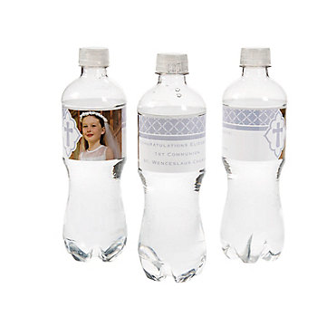 Bulk  50 Pc. Custom Photo Cross Water Bottle Labels