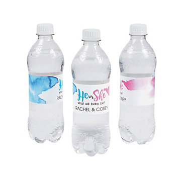 Bulk 50 Pc. Personalized He or She Water Bottle Labels