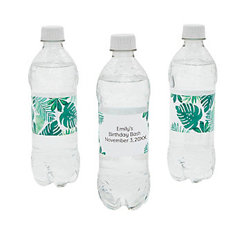 Bulk 50 Pc. Personalized Palm Leaf Water Bottle Labels