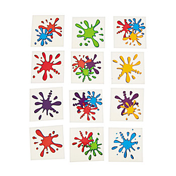 Bulk 72 Pc. Artist Party Splash Temporary Tattoos - 72 Pc.