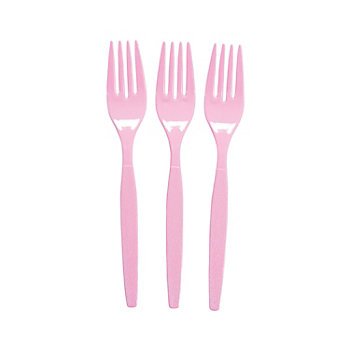 Bulk Candy Pink Plastic Forks - 50 Ct.