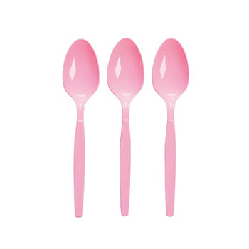 Bulk Candy Pink Plastic Spoons - 50 Ct.