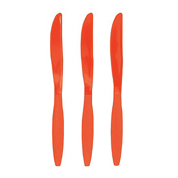 Bulk Orange Plastic Knives - 50 Ct.