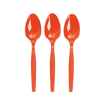 Bulk Orange Plastic Spoons - 50 Ct.