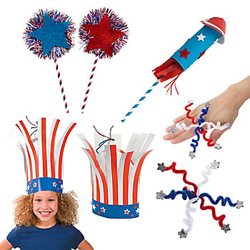 Bulk Patriotic Firecracker Craft Kit Assortment - Makes 48