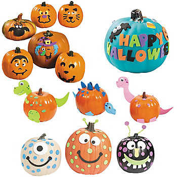 Bulk Pumpkin Decorating Craft Kit Assortment - Makes 48