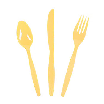 Bulk Yellow Plastic Cutlery Sets for 70 - 210 Ct.