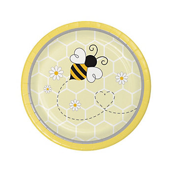 Bumblebee Party Round Paper Dessert Plates - 8 Ct.