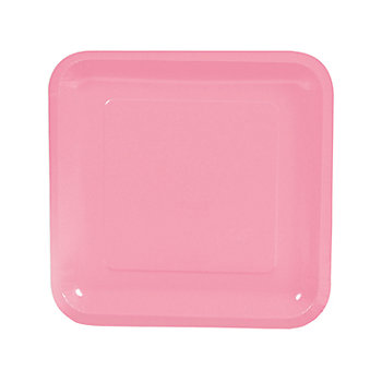 Candy Pink Square Paper Dinner Plates - 18 Ct.