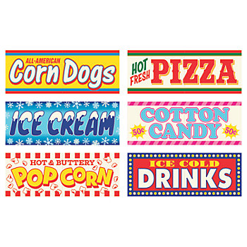 Carnival Sign Cutouts - 6 Pc.