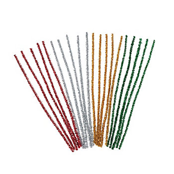 Christmas Colored Metallic Chenille Stems - 50 Pc.