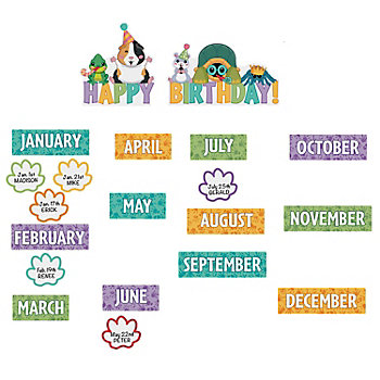 Classroom Pets Birthday Mini Bulletin Board Set - 45 Pc.