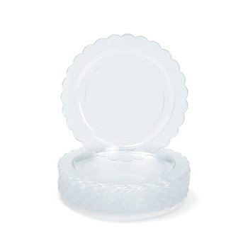 Clear Scalloped Plastic Dinner Plates - 25 Ct.