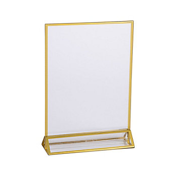 Clear Table Frame with Gold Trim