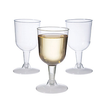 Clear Two-Piece Plastic Wine Glasses - 40 Pc.