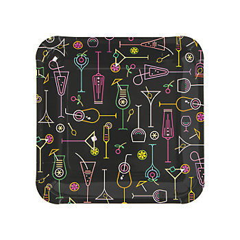 Cocktail Party Paper Dinner Plates - 8 Ct.