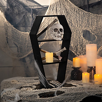 Coffin-Shaped 2-Shelf Halloween Decoration