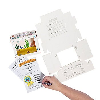Color Your Own Desk Pet Ocean Habitat with Adoption Certificates - 12 Pc.