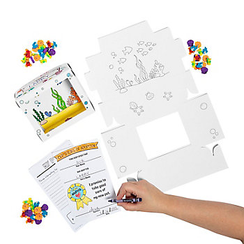 Color Your Own Ocean Desk Pet Habitat Kit with Erasers for 24
