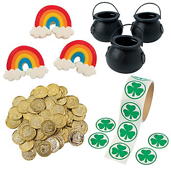 Comprehensive Mini St. Patrick&#8217;s Day Handout Kit with Various Goodies - 72 Pc.
