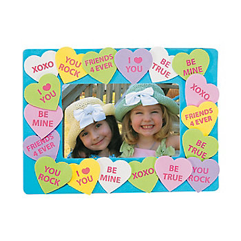 Conversation Heart Picture Frame Magnet Craft Kit - Makes 12