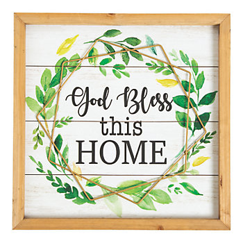Cottagecore God Bless This Home Wall Sign