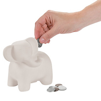Creative DIY Ceramic Elephant Banks for Kids - 12 Pc. Set