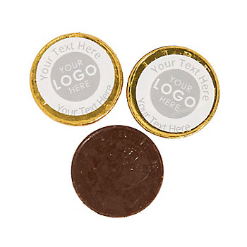 Custom Full-Color Logo Chocolate Coins - 76 Pc.