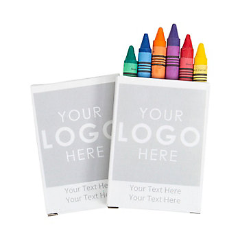 Custom Full-Color Logo Crayon Boxes - 48 Pc. for School Events