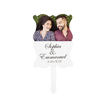 Custom Photo Traditional Script Hand Fans - 12 Pc.