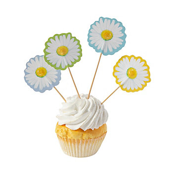 Daisy Cupcake Picks - 24 Pc.