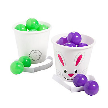 Exciting Bunny Bucket Toss Game - 14 Pc. for Fun Easter Activities