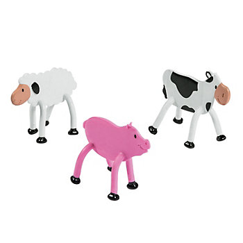 Farm Animal 3D Bendables - 24 Pc.