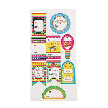 Fiesta Gift Tag Stickers - 12 Pc.