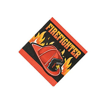 Firefighter Party Beverage Napkins - 16 Pc.