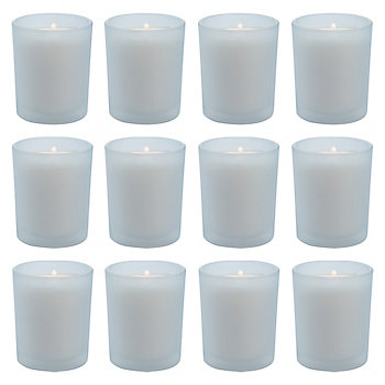 Frosted Wedding Votive Candle Holders - 12 Pc.