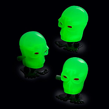 Glow-in-the-Dark Skeleton Head Wind-Ups – 36 Pc.