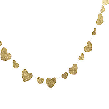 Gold Glitter Heart Garland
