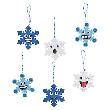 Layered Blue Snowflake Ornament Craft Kit - Makes 6