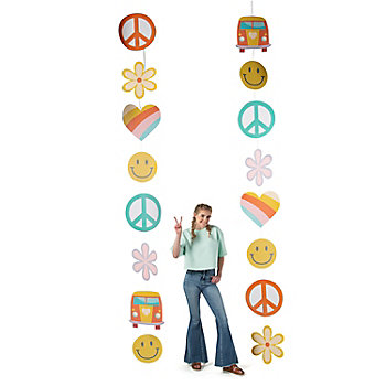 Groovy Party Icons Hanging Decorations - 2 Pc.