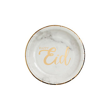 Happy Eid Marble Paper Dessert Plates - 8 Ct.