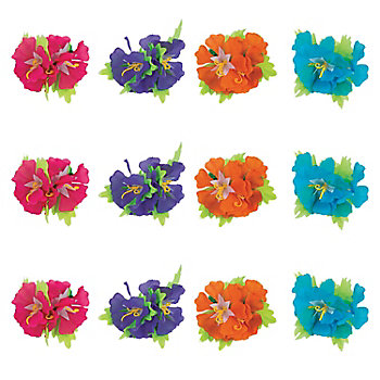 Hibiscus Hair Clips - 12 Pc.