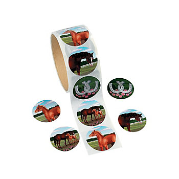 Horse Party Sticker Roll - 100 Pc.