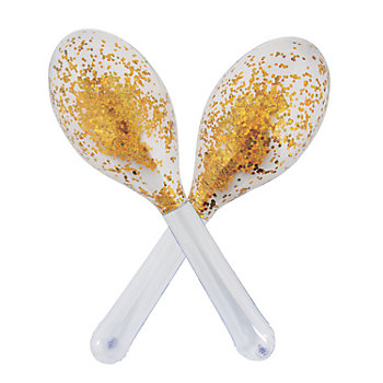 Inflatable Fiesta Glitter Maracas - 2 Pc.