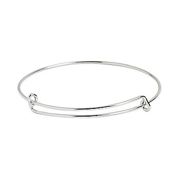 Inspiring Charms Expandable Silvertone Bangle Bracelets - 6 Pc.