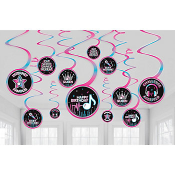 Internet Famous Hanging Swirl Decorations - 12 Pc.