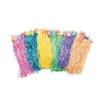 Kids’ Flowered Hula Skirts- 12 Pc.