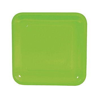 Lime Green Square Paper Dinner Plates - 24 Ct.