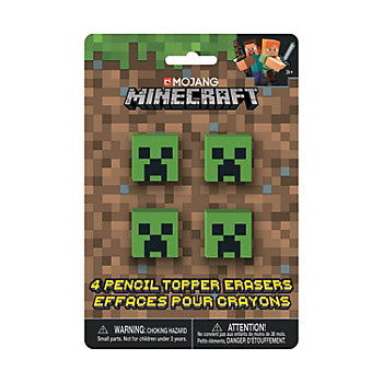 Minecraft<sup>®</sup> Pencil Top Erasers - 4 Pc.