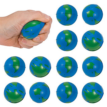 Mini Earth Stress Balls - 12 Pc.